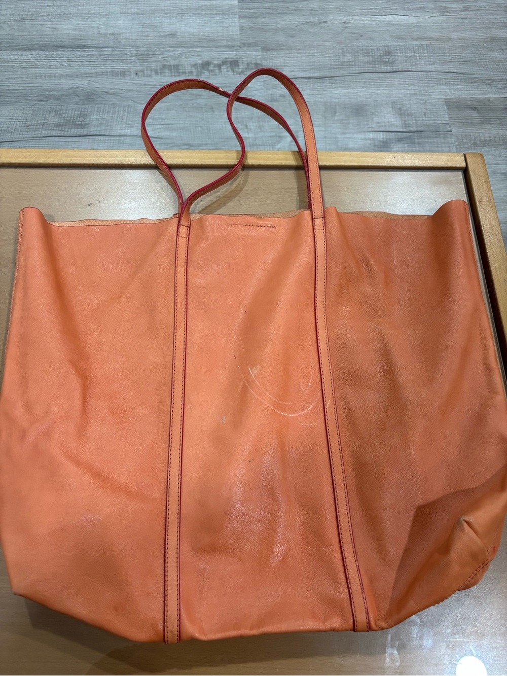 Banana Republic Orange Leather Tote